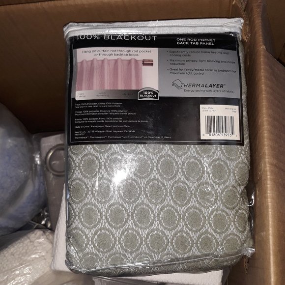 Eclipse Nora Crochet Blackout Window Curtain- Sage - Picture 6 of 6